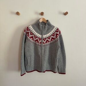 Obermeyer Gray and Red Women's Turtleneck Sweater